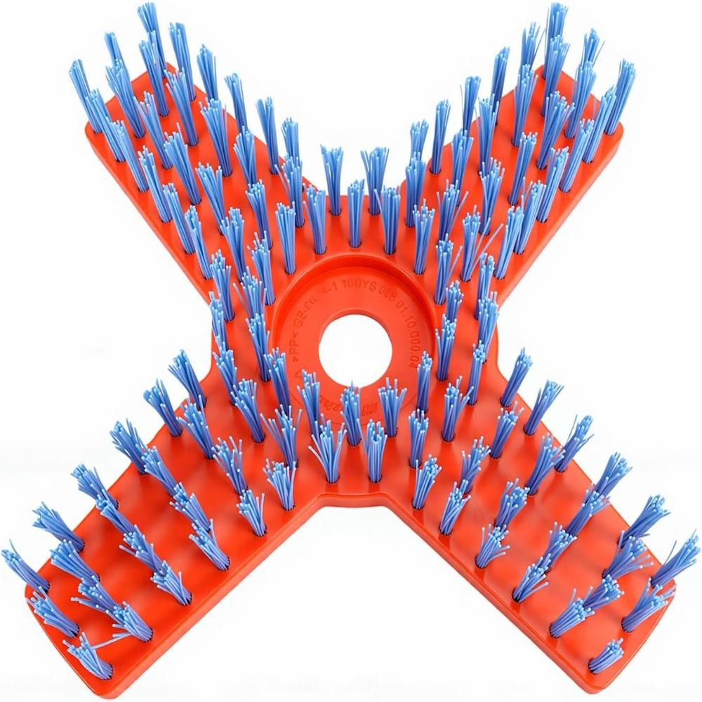 X Shaped Design Lawn Mower Cleaning Brush Polyester Material Garden Weeding Brush  For Tile Wall