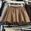 Korean Style Faux Suede Women's Fluffy Slimming Half-Skirt for Autumn/Winter