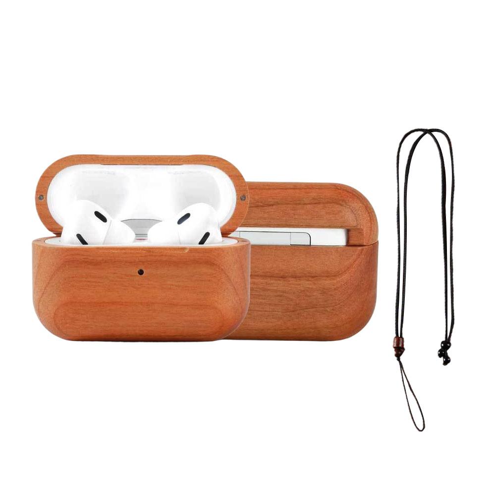Étui rétro en grain de bois pour AirPods Pro 3, Housse de protection antidérapante avec conception anti-poussière