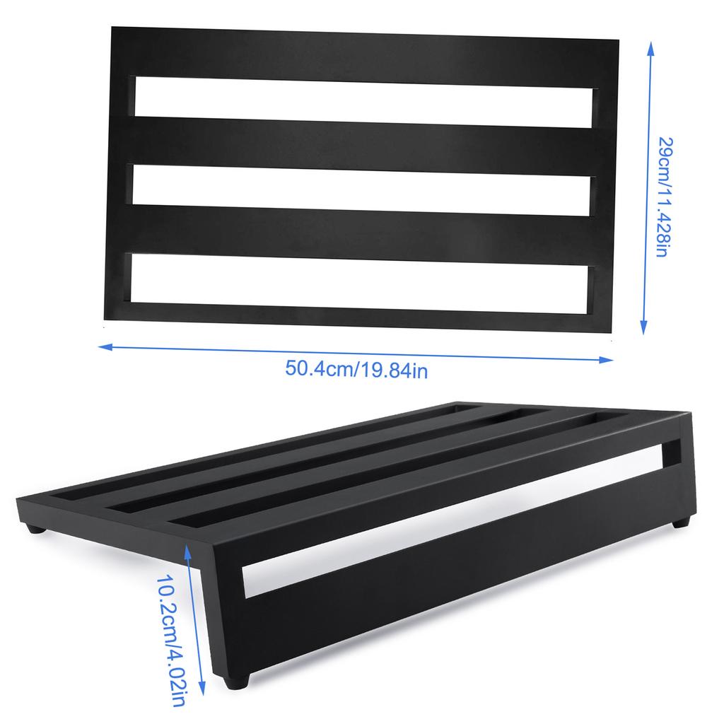 Large Guitar Effect Pedal Board Pedalboard Aluminum Alloy with Carry Bag Capo 4pcs Picks Fixing Tapes