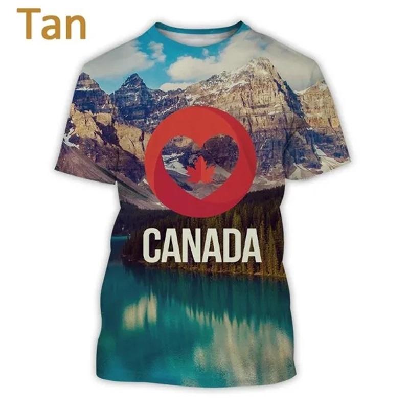 3d Print I Love Canada Graphic Tshirt For Men Casual Short-sleeved Personalized Hip-hop Tee Tops Men Women Canadian Flag Tshirts
