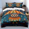 Colorful owl under umbrella. Bedding sets Duvet cover sets Duvet covers Pillowcases(1*Duvet Cover 2*Pillowcases without duvet insert)