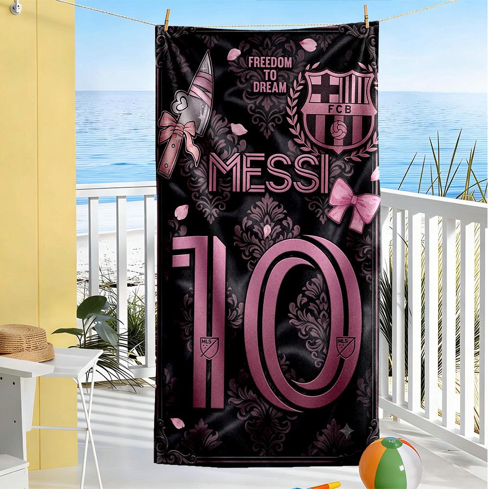 Messi Beach Towel Super Soft & Absorbent Comfortable Lightweight Perfect for Traveling Yoga Camping and Swimming