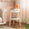 Mesa de Café Lateral de Sofá Estilo Creme Criativo Mesa de Café Móvel Mesa de Cabeceira de Sala de Estar com Armazenamento Decoração de Mesa de Chá