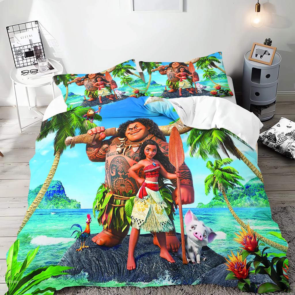Moana Duvet Cover Set Comforter Bedding 3d Children'S Bedding Set 3-Piece 1 Quilt Cover King Size