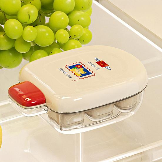 Cartoon Print Ice Cube Maker, Ice Cube Mold with Buckle Sealing Cover, Easy Release Food-Grade Safe Ice Tray