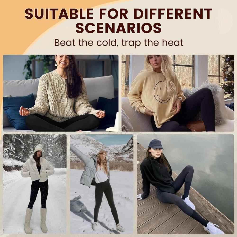 Women High Waist Fleece Lined Yoga Pants Tummy Control Soft Warm Hiking Winter