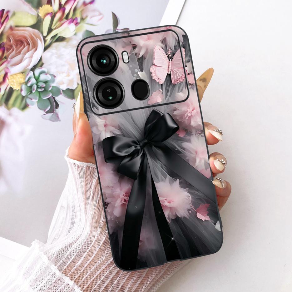 For Itel P40 Plus Case P683L Luxury Butterfly Tree Painted Cover Soft Silicone Phone Case For Itel P40 P662L P 40 ItelP40 + Bags