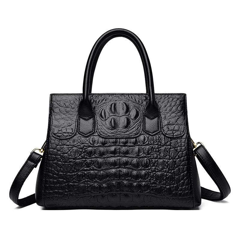 Crocodile Pattern Women's Bag New Korean Style Fashion Large Capacity Handbag Middle-aged Mother Crossbody Bag Tote Bag