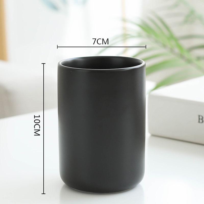 Einfacher Keramik Mundspülbecher Badezimmerzubehör Einfarbiger Keramik Zahnbürstenbecher Waschbecher Haushalts-Badezimmerzubehör