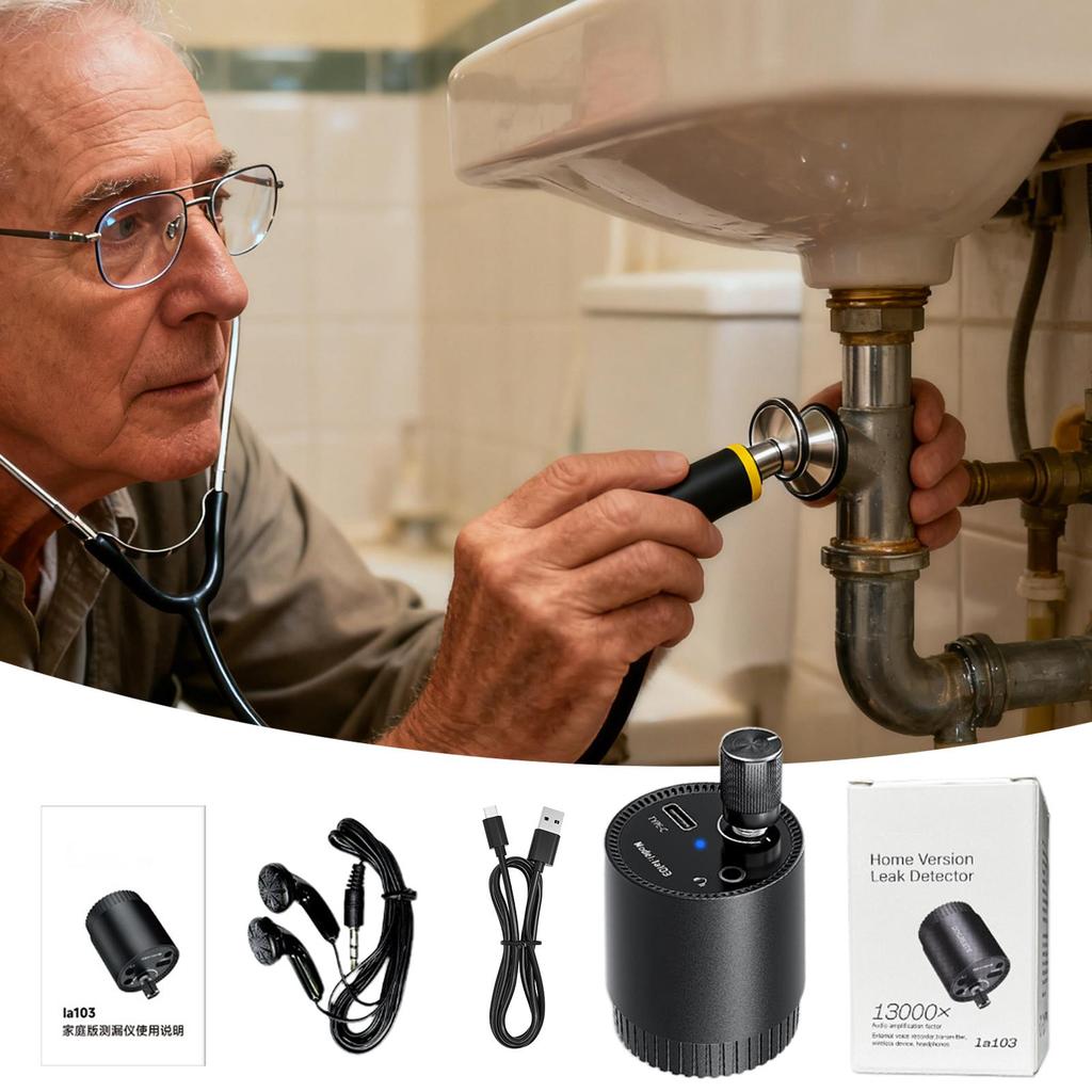 Water Leak Detectors For Home Monitor Device Wall Pipe Leak Listen Detector For Home Bedroom Basement Kitchen Construction Site