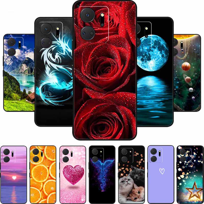 Handyhülle Für Honor X7a Rückseite Hülle X 7 a Coque Stoßfest Schwarzes Silikon Weiche Funda Für Honor Play 7T 7 T Hülle Play7T Capa