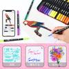 Color Pen 100 Colored Free App Thin and Watercolor Art Picture Coloring For Adults and Case Included Set, Colors, Water-Based Pens, Included, Thick,