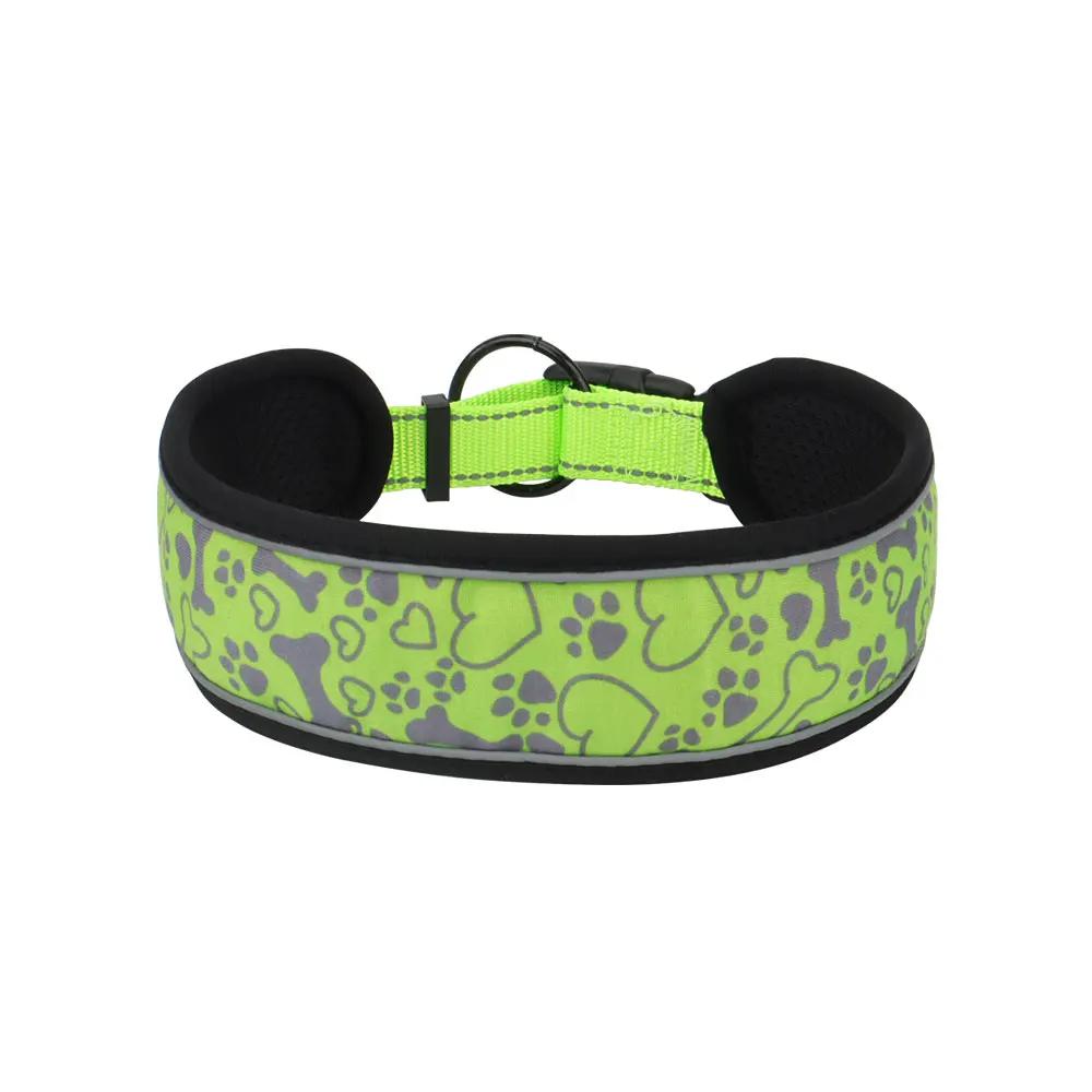 Reflective Dog Collar Soft Padded Breathable Nylon Adjustable Pet Collars for Girl Male Female Small Medium Large Dogs Training