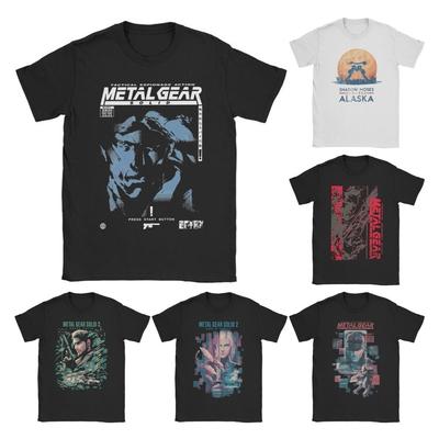 Męska Damska Koszulka MGS1 Solid Snake Gra Metal Gear Bawełniane Topy Zabawne Koszulki z Krótkim Rękawem z Okrągłym Dekoltem Klasyczne Koszulki