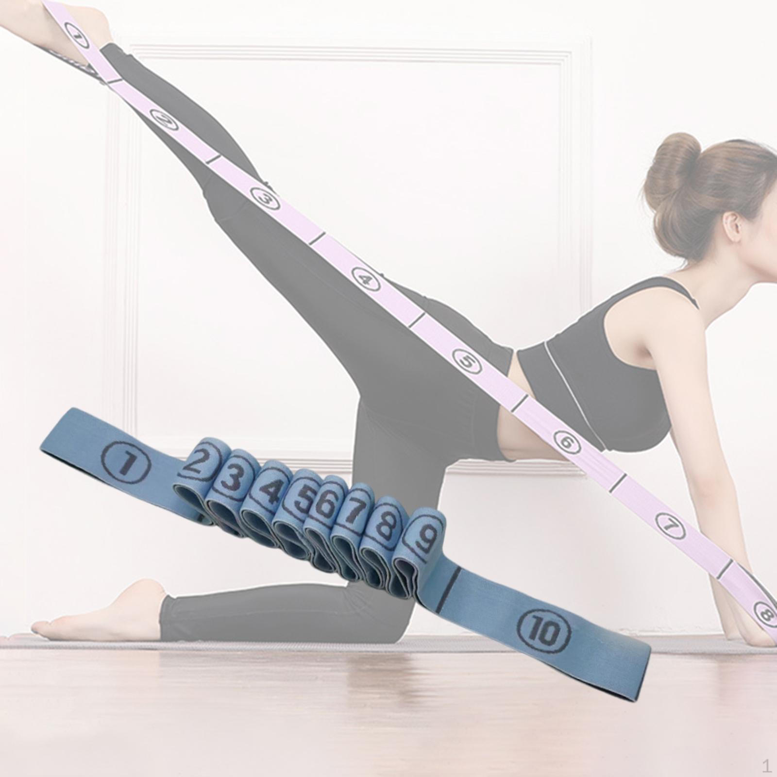 

Растягивающийся ремень для йоги с несколькими петлями, неэластичный эспандер для упражнений для тренажерного зала, фитнеса, 4cmx135cm_Blue