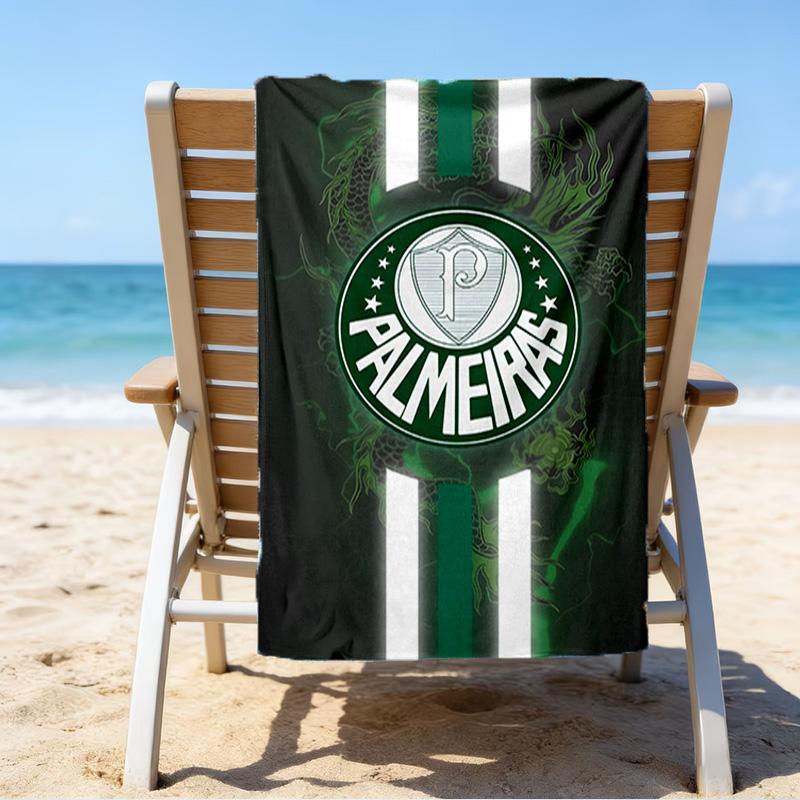 Grün-Weißes Strandtuch mit Passionsmuster, Superweiche Mikrofaser, Perfektes Geschenk zum Geburtstag, für Pool, Strand, Reisen, für Familie und Freunde