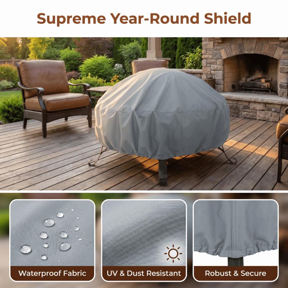 Dustproof Fire Pit Cover 210/420D Stove Cover Grill Protector BBQ Cover  Patio