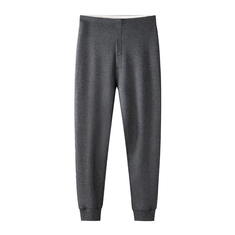 Men's Extra Thick Fleece-Lined Mulberry Silk Wool Long Johns for Autumn and Winter - Warm, Seamless Base Layer Pants
