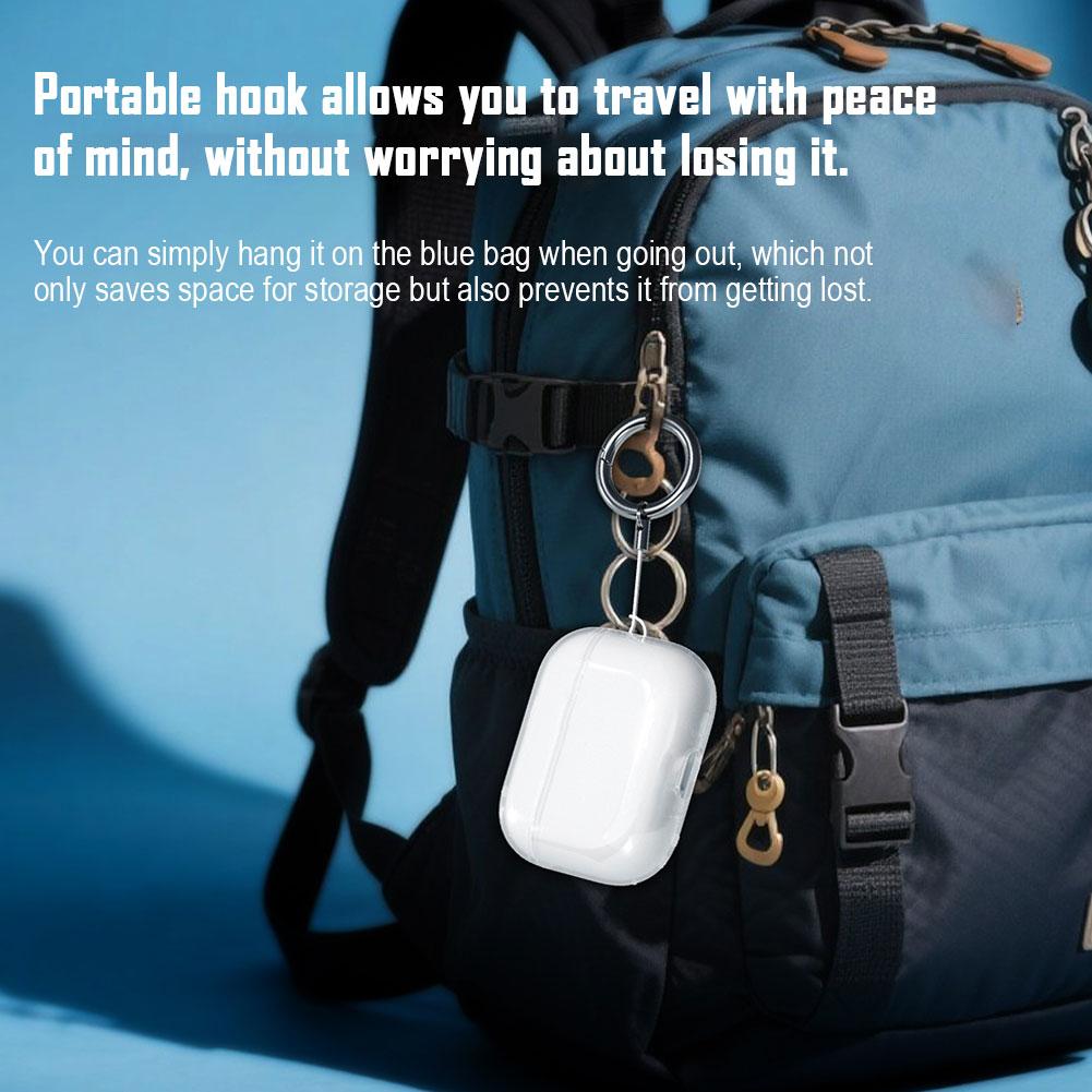 For Apple Airpods Pro 3 Earphone Case High-Transparency Protective Case Waterproof Dustproof Clear Thin Cover With Carabiner