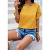 Women's Summer Solid Color Polka Dot Round Neck Short-sleeved Top for Women Shirt