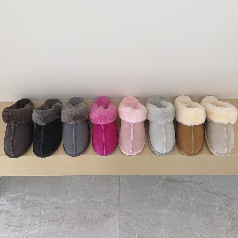 Women's Thin-Soled Open-Toe Half Slippers - 2025 Winter New Arrival, Plus Velvet Cotton, Furry Snow Boots