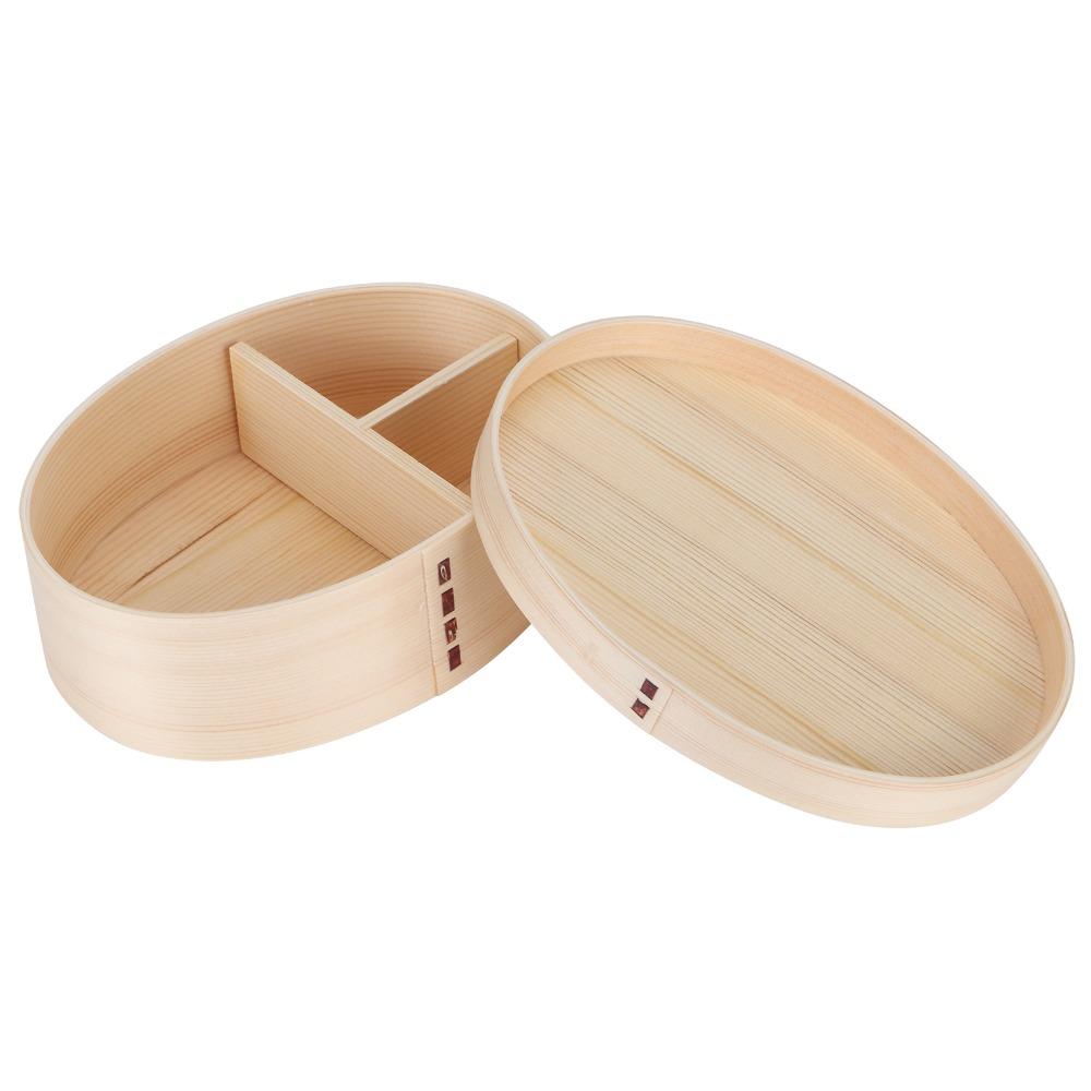 Durable 3 Compartment Wooden Bento Box Wooden Material Lunch Box Container Snack Organizer Box For Workers