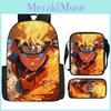 Conjunto de Mochila Naruto Para Alunos do Ensino Fundamental Com Tecido Oxford Respirável e Design de Personagem em Pelúcia