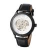 Automatic Watch with Genuine Leather Roman Dial Analog Luminous Skeleton Mechanical Suitable for and Casual Occasions Perfect Gift for Day Men's