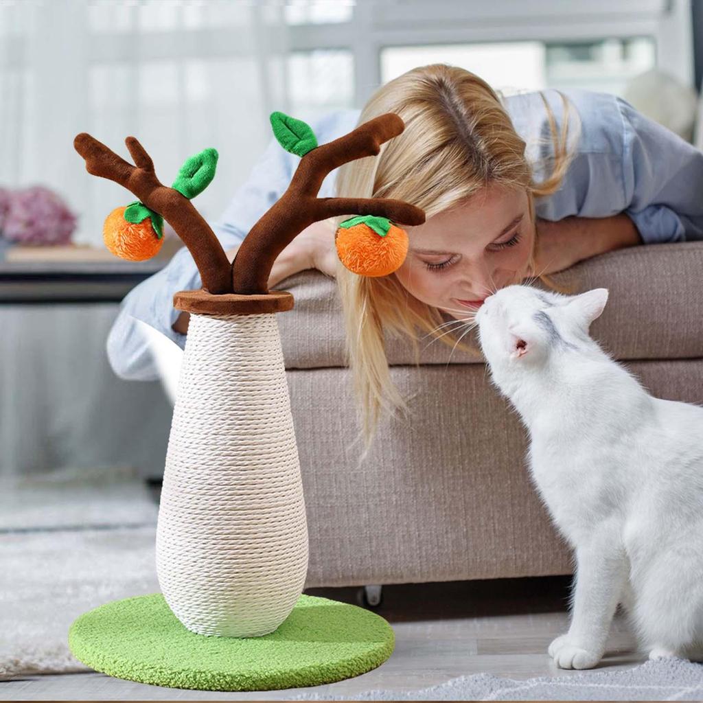 Scratching Post For Cats Cute Persimmon Tree Kitten Toy Stress Relief Scratch Post For Mental Stimulation Climbing Indoor