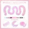 2M Pink Christmas Ribbon Garland Vine Wreath for Wedding Party Decor Festive DIY Craft Streamers Holiday Decoration Supplies