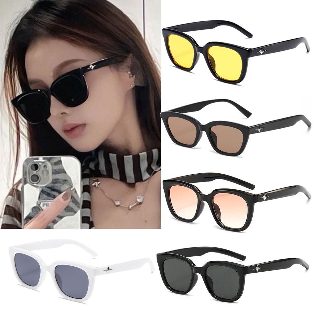 Punk Retro Sunglasses Block Glare Eyewear Trendy Black Frame Sunglasses for women