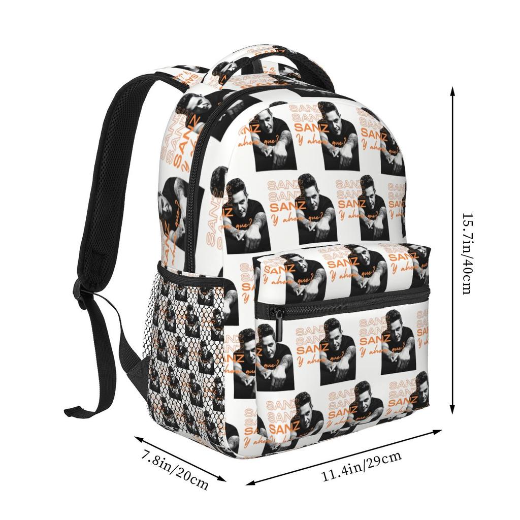 Singer Alejandro Sanz Pop Music Backpack Student Boys Girls BookBag Kids School Bag Computer Shoulder Bags for Men Women