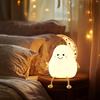 Attractive Mini LED Night Light - Touch, Brightness Adjustable, USB Rechargeable Silicone Light for Bedroom and Study Decorations