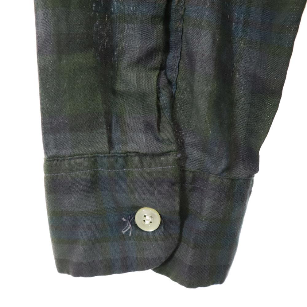 PENNEYS 60s Towncraft Vintage Open Collar Check Pattern Long Sleeve Open Collar Shirt Men's Used