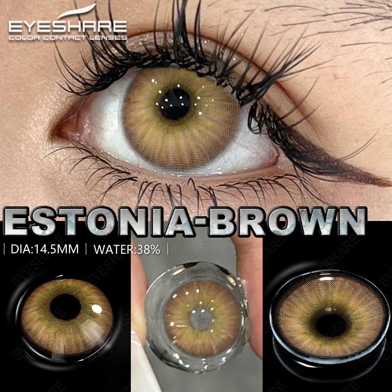 Eyeshare Various Styles Colored Contact Lenses Light Blue Contact Lenses Brown-gray Lenses Green Contact Lenses 2 Pieces/pair Per Year