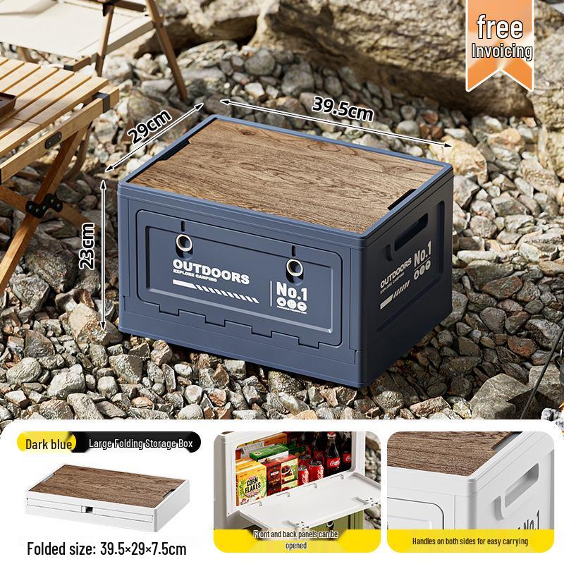 Folding Wooden Picnic Table & Car Trunk Organizer