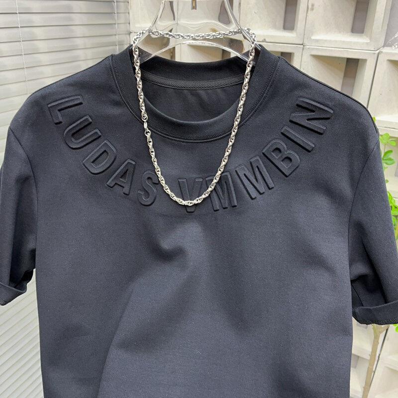 Men's High-End Trendy Summer Short Sleeve Letter T-Shirt