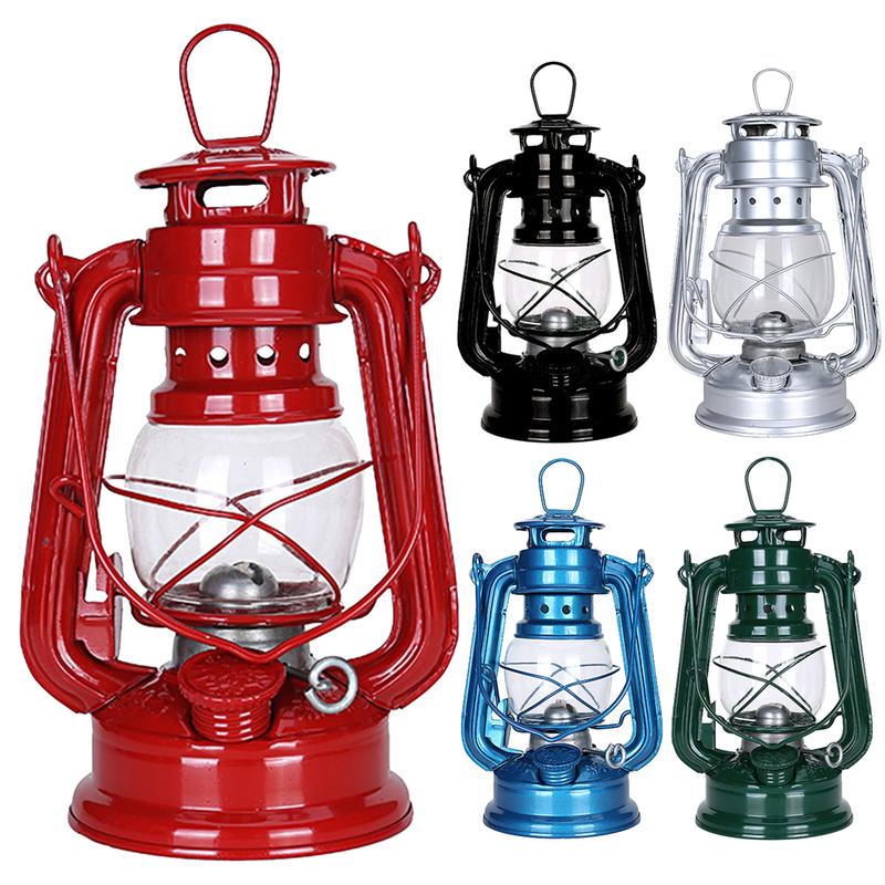 Metal Kerosene Lantern Vintage Oil Burning Lantern  Hurricane Table Lamps with Handle for Camping Home Hiking Patio