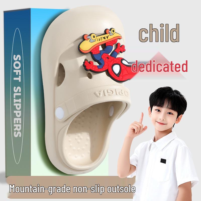 Dětské dřeváky léto 2024: Protiskluzové dvoucestné sandály s tlustou podrážkou pro chlapce - Venkovní oblečení
