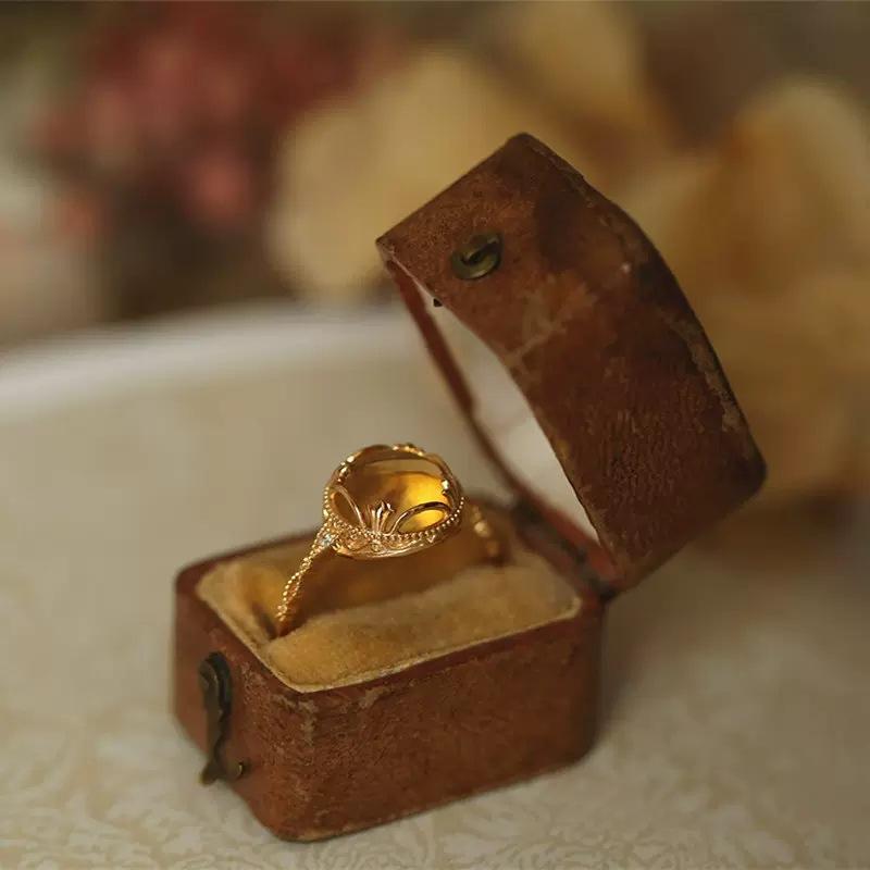 Simple Natural Egg Yolk Crystal Light Luxury Versatile Ring
