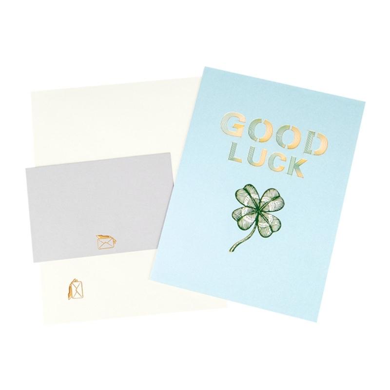 Good Luck Popup  Card Clovers Popup  Greetings Card 3D Birthday Card Gift Cards for Graduations