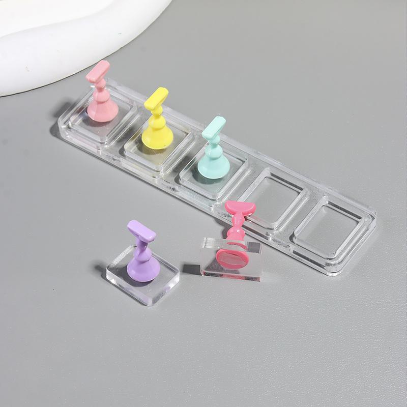 Espositore Trasparente in Acrilico per Unghie a 5/10 Griglie Supporto Manichino Multiuso Per Unghie Finte Senza Base di Allenamento Magnetica