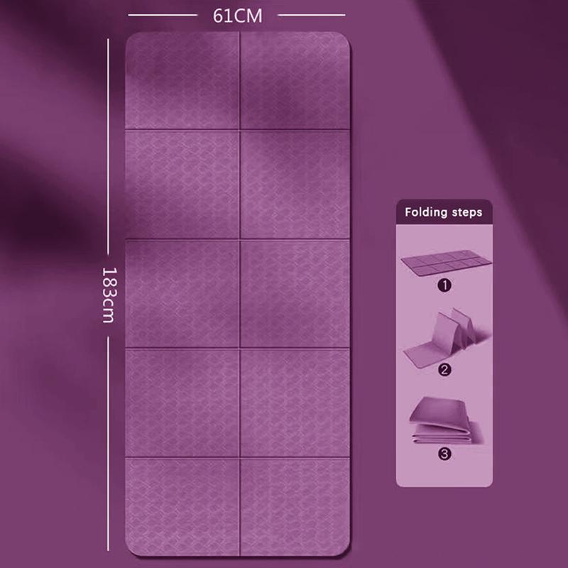 4Mm Tpe Folding And Portable Yoga Mat With Dual-Sided Non-Slip Surface Exercise Mat Fitness Tasteless Pilates Workout Gym Mats