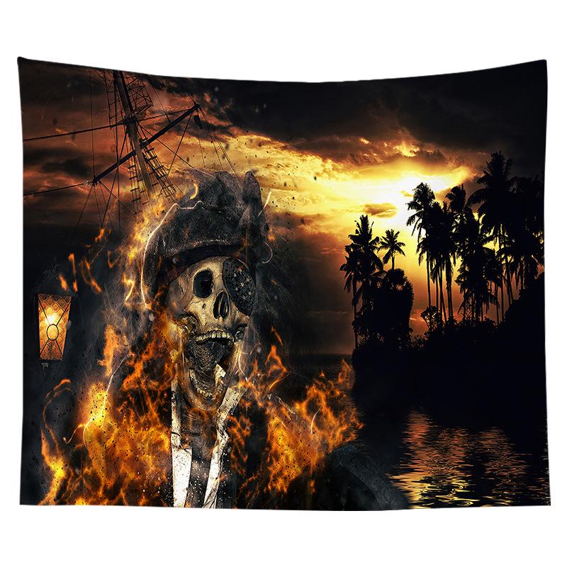 Home Decor Halloween Skull Pumpkin Tapestry Wall Tapestry Hippie Tapestry Dorm Decor Blanket 230x180cm
