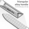 Professional Stainless Steel Nail File Double-Sided Thickened Sanding Tool with Fine Grit Ergonomic Handle for Manicure Pedicure