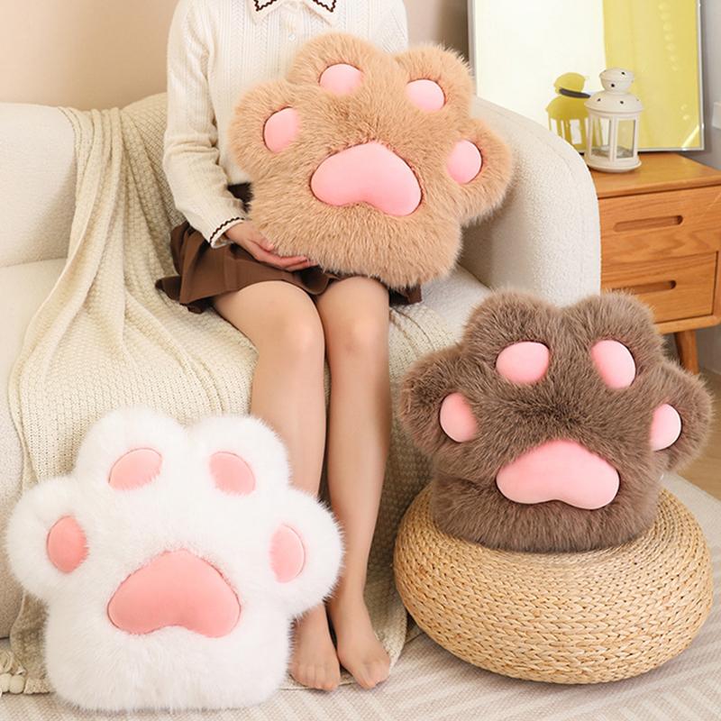 45cm Cat Paw Throw Pillow Soft And Comfortable Home Decoration Pillow Gift Bed Sofa Office Chair Back Furry Cat Paw Cushion