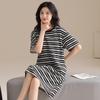 Women's Summer Cotton Round Neck Mid-Length Nightgown