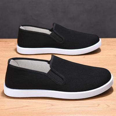 Old Beijing Cloth Shoes Men's One-pedal Cloth Shoes Men's Work Shoes Casual Breathable Soft Baseplate Shoes Canvas Dad Shoes
