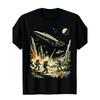 Retro Sci-fi Space Campaign Themed Printed Men's T Shirt for Summer New Casual Harajuku Style Unisex T Shirt